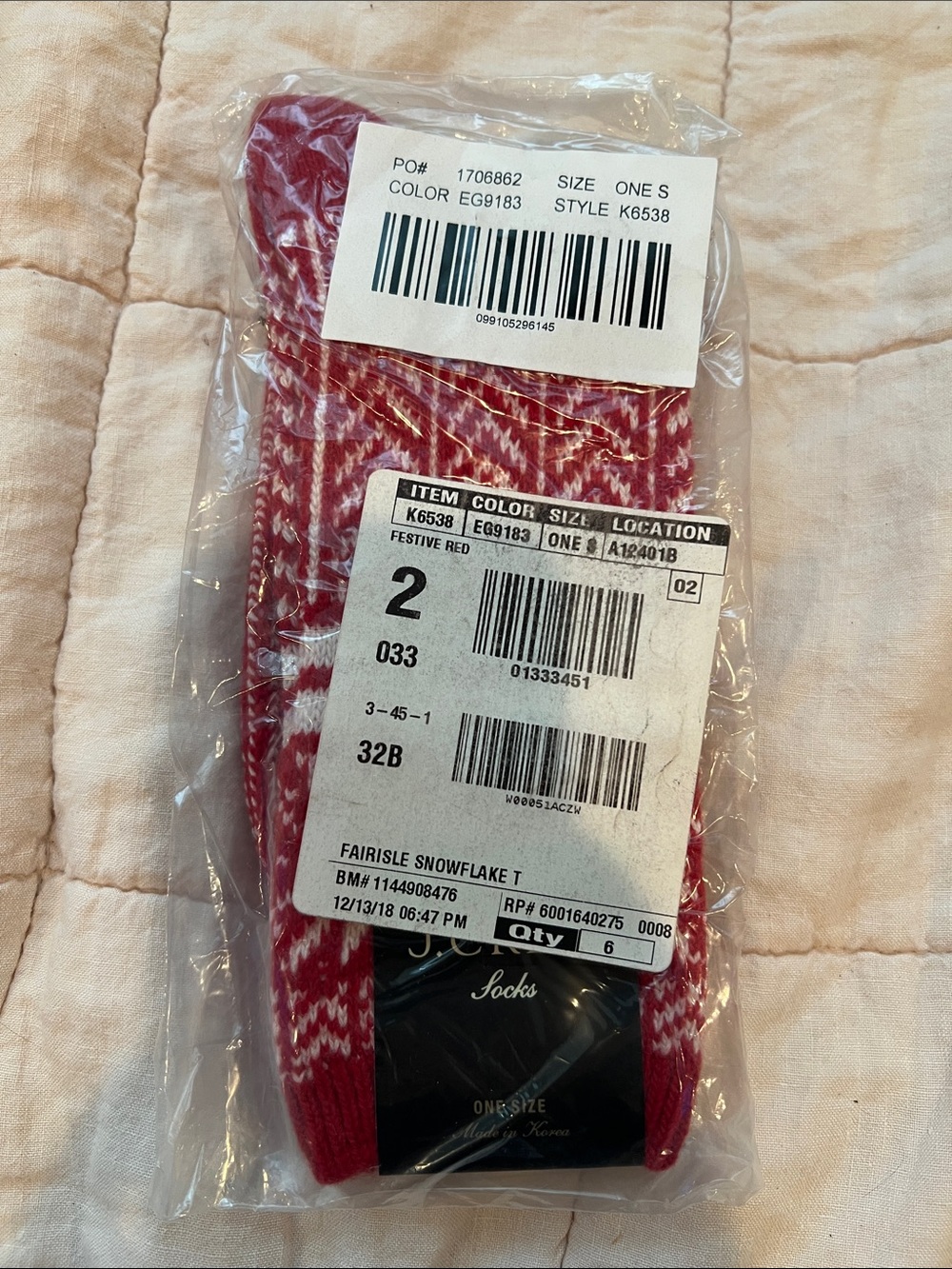 NWT JCrew Red Knit Socks
